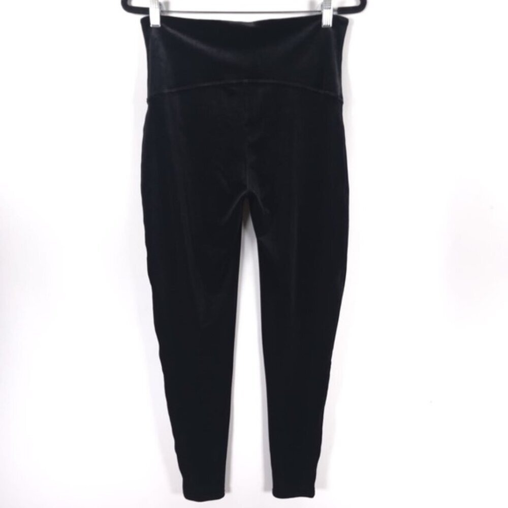 Spanx Pants Women’s Black Velvet Leggings Stretch Comfort Shaping 2070P Size 1X